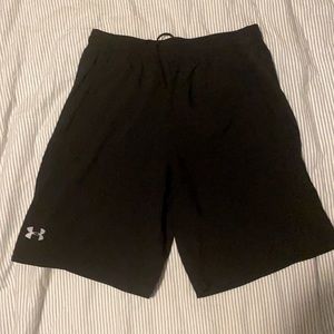 New Black Under Armour Heat Gear Shorts 9” Inseam Size Medium.